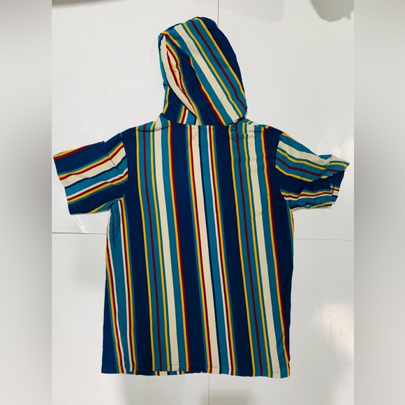 Vox Populi T - shirt Hooded Men’s Short Sleeve Striped - Picture 3 of 3